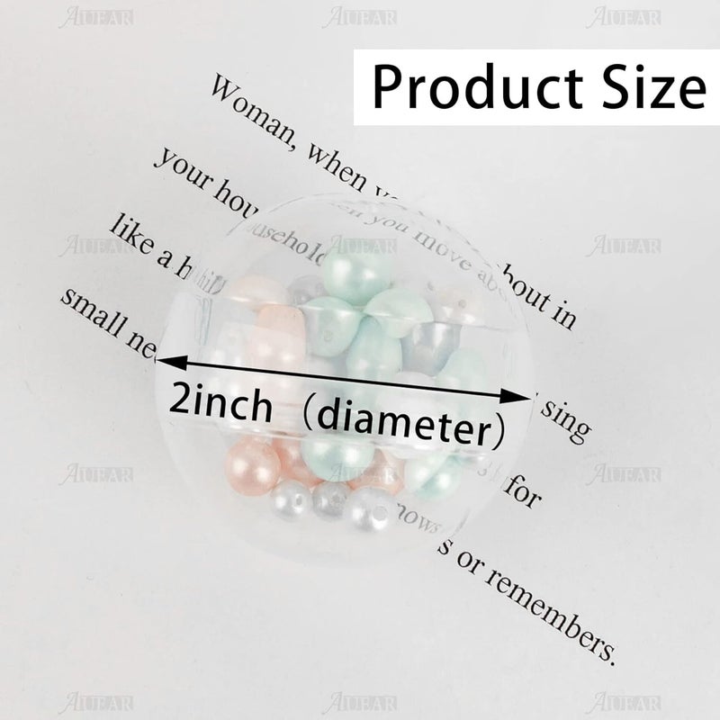 AUEAR , 50 Pack Translucent Small Round Capsules 2 Inch Vending Machine Empty Plastic Gumball Containers for Party Favor Prize - Image 2